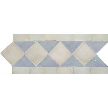 Mosaic House Moroccan tile Difra MDV 1-17 White Sky blue  zellige, mosaic, zellij, border, glaze, simple, traditonal 